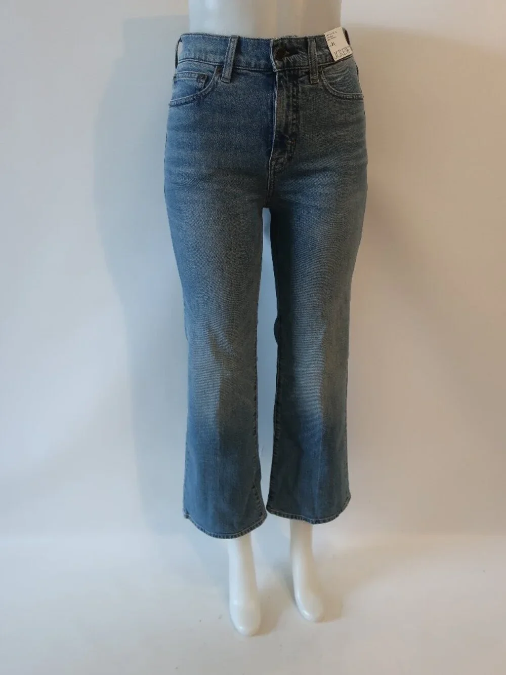 NWT Womens J. Crew Blue (Item- 19) Semi-Stretch High Rise Crop Kick Out Jeans 24